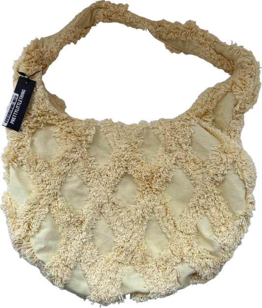 PrettyLittleThing Natural Textured Shoulder Bag One Size