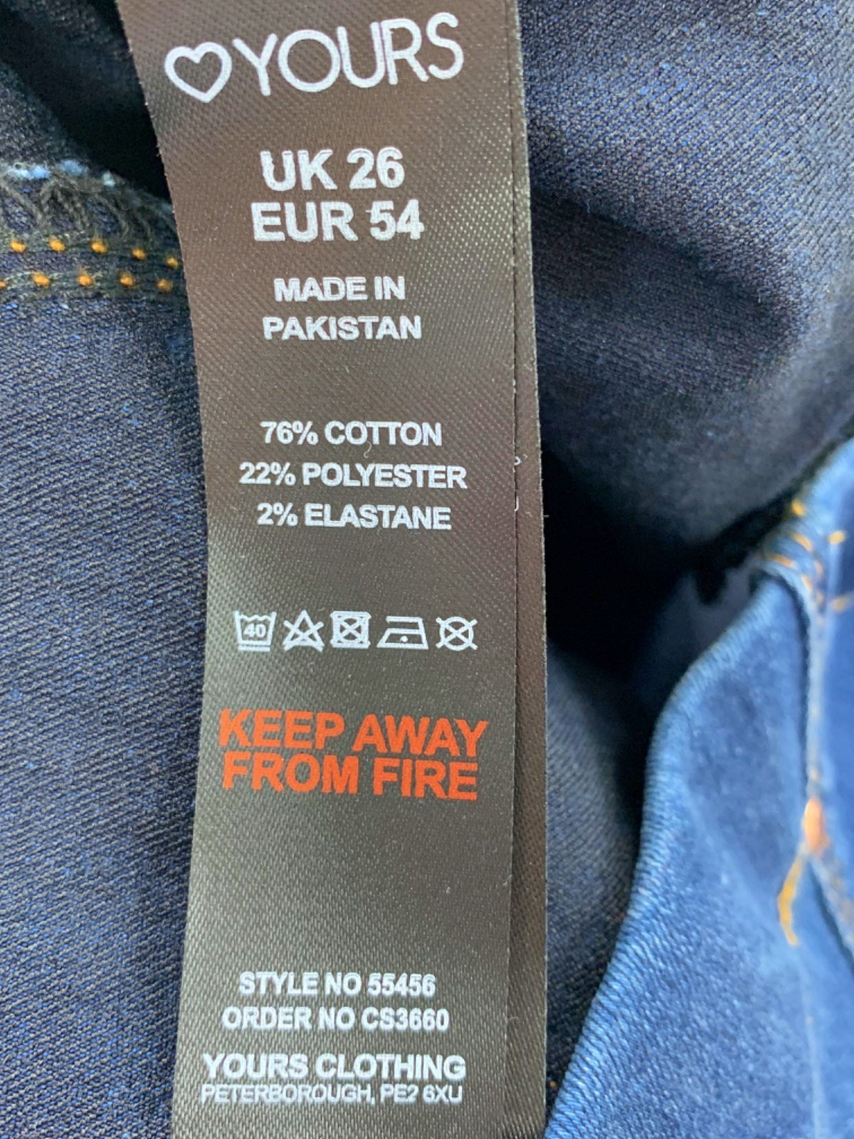 Yours Blue Stretch Denim Jeggings UK 26