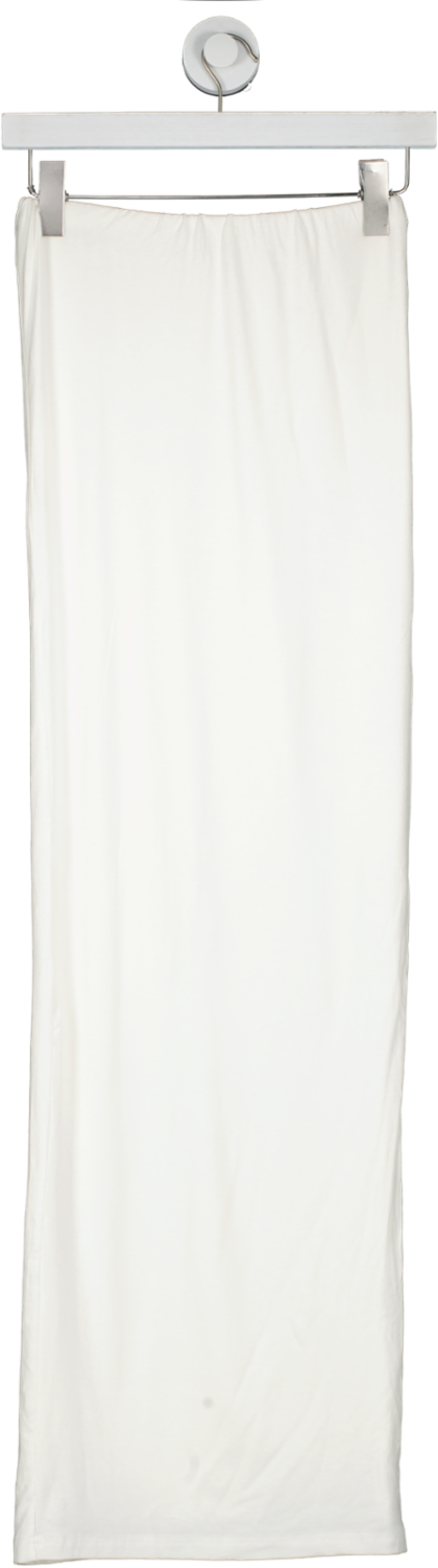 Bayse White Palencia Midi Bias Cut Skirt UK S