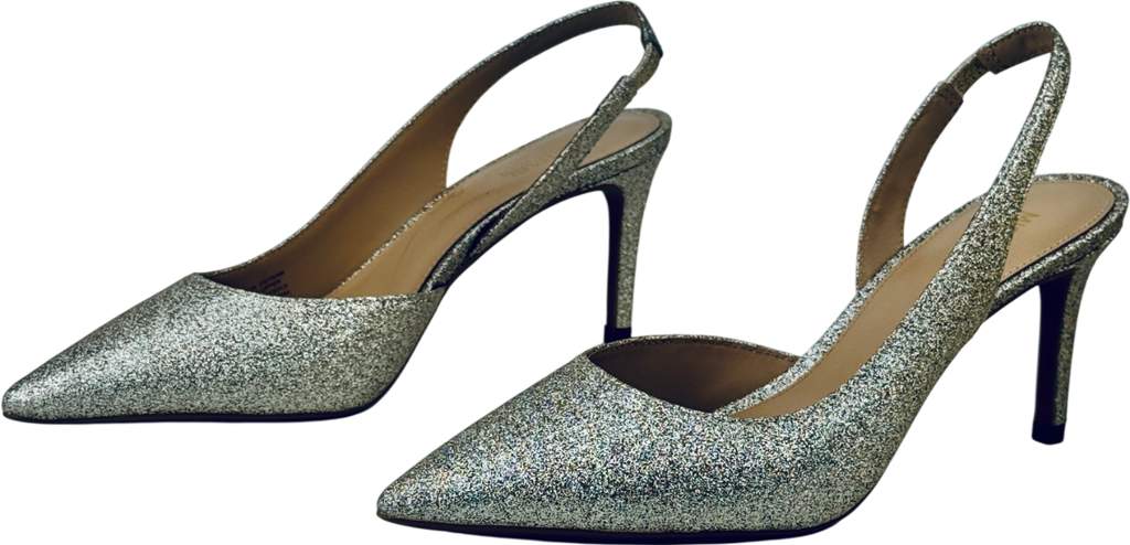 MICHAEL Michael Kors Pale Metallic Gold Alina Flex Slingback Heels UK 4.5 EU 37.5 👠