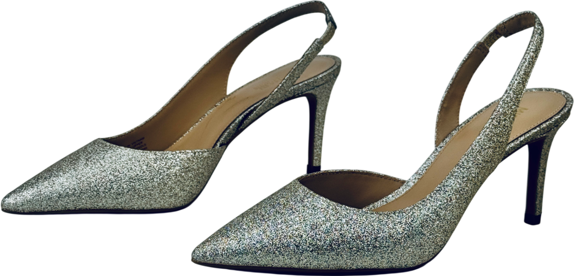 MICHAEL Michael Kors Pale Metallic Gold Alina Flex Slingback Heels UK 4.5 EU 37.5 👠