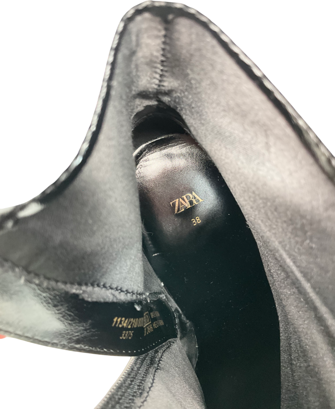 ZARA Black Leather Wedge Ankle Boots UK 5 EU 38 👠