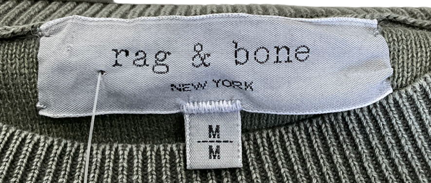 Rag & Bone Green Downing Relaxed Fit Cashmere Sweater UK M