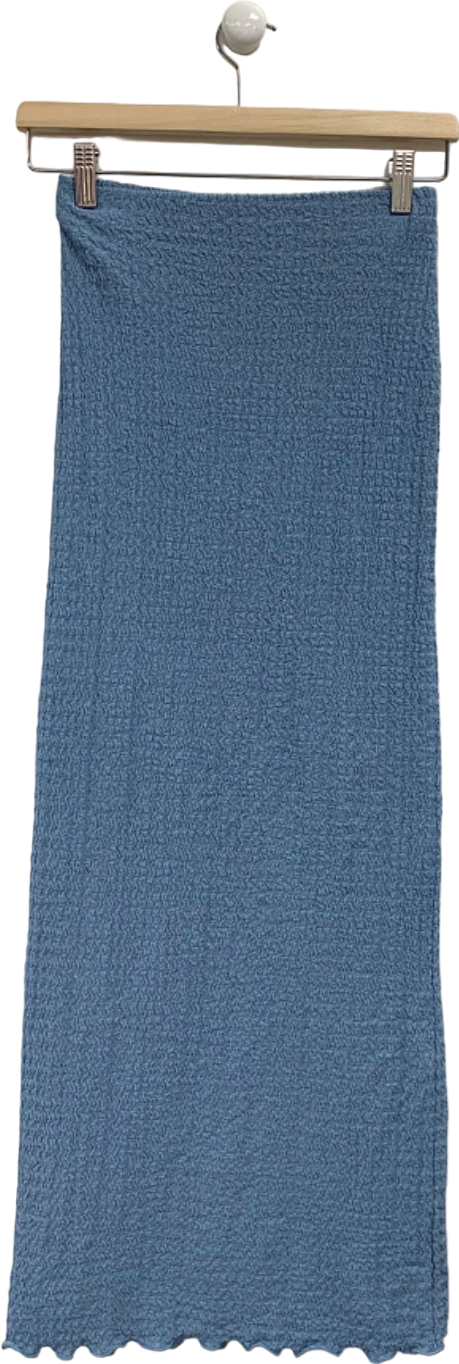 River Island Blue Textured Skirt UK 6