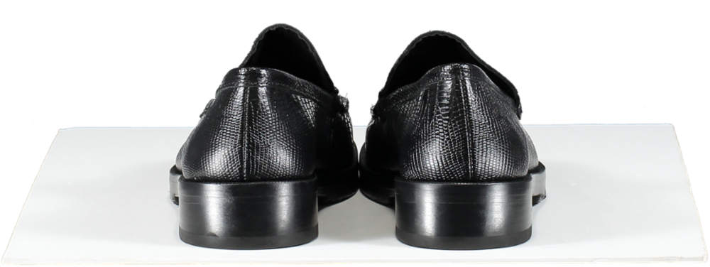 BY FAR Black Rafael Lizard Embossed Leather Loafers UK 5 EU 38 👠
