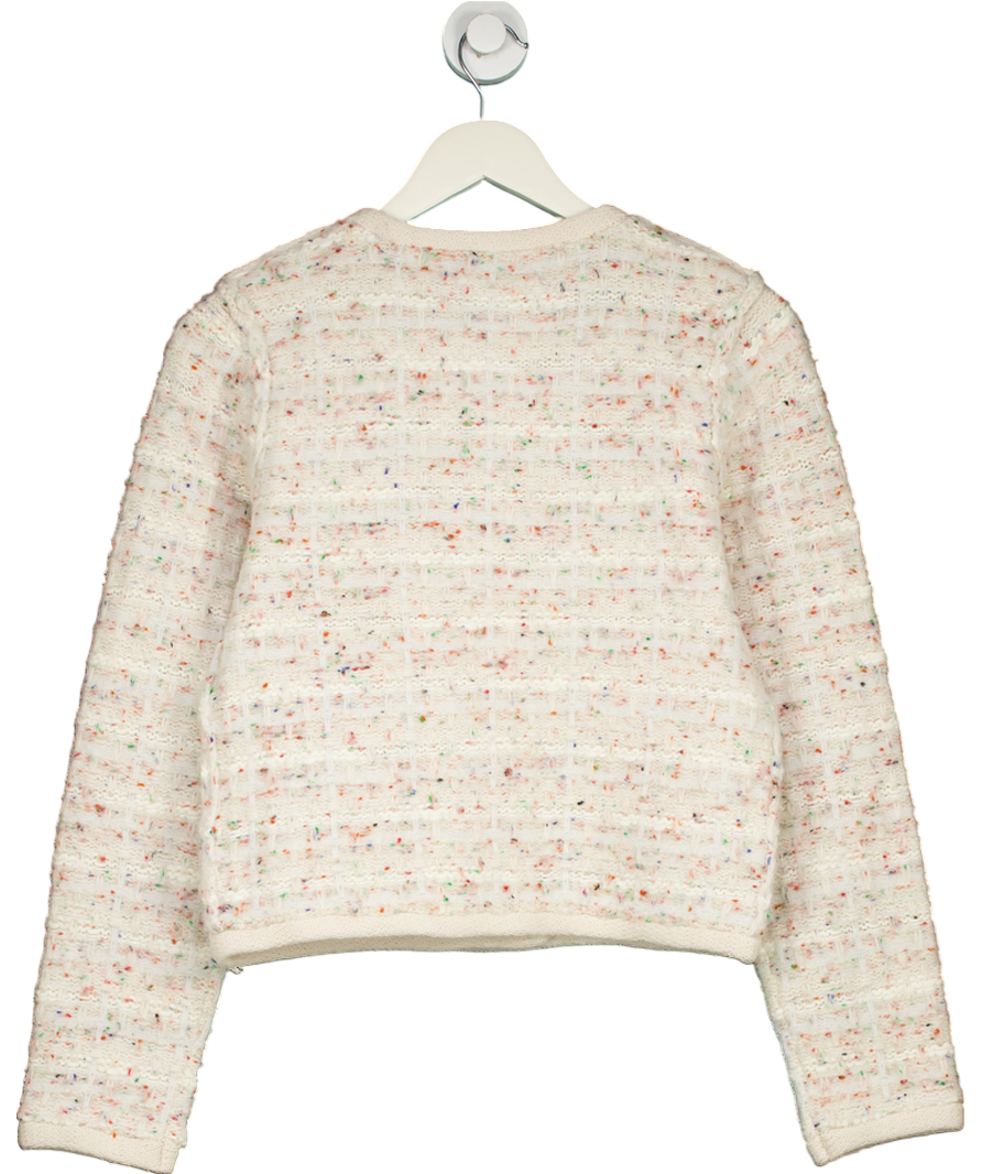 REISS Pink Felicity Tweed Cardigan UK S