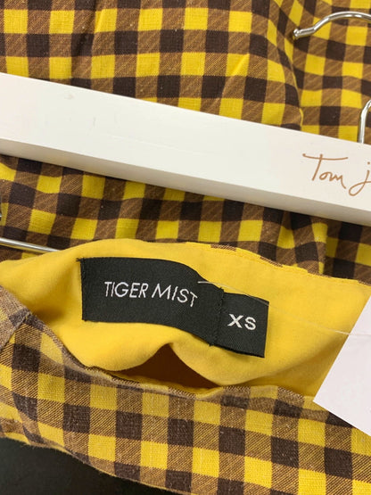 Tiger Mist Yellow Checkered Mini Skirt UK XS