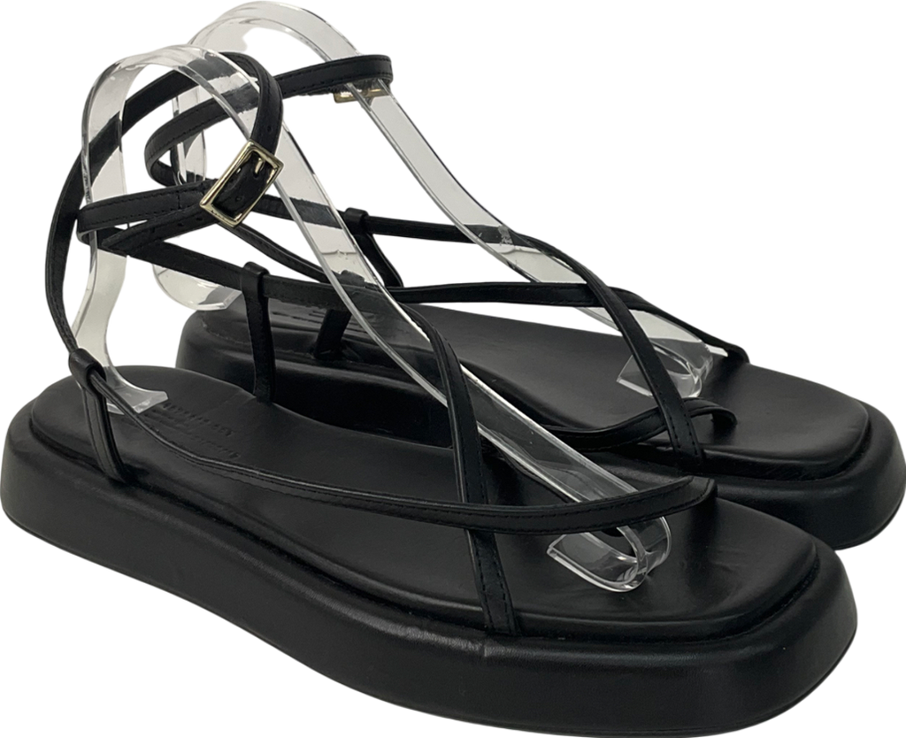 Arket Black Nodi Leather Sandals UK 6 EU 39 👠