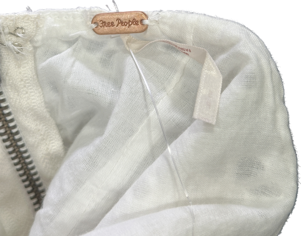 Free People White Floral Broderie Anglaise Halter-neck Mini Dress UK S