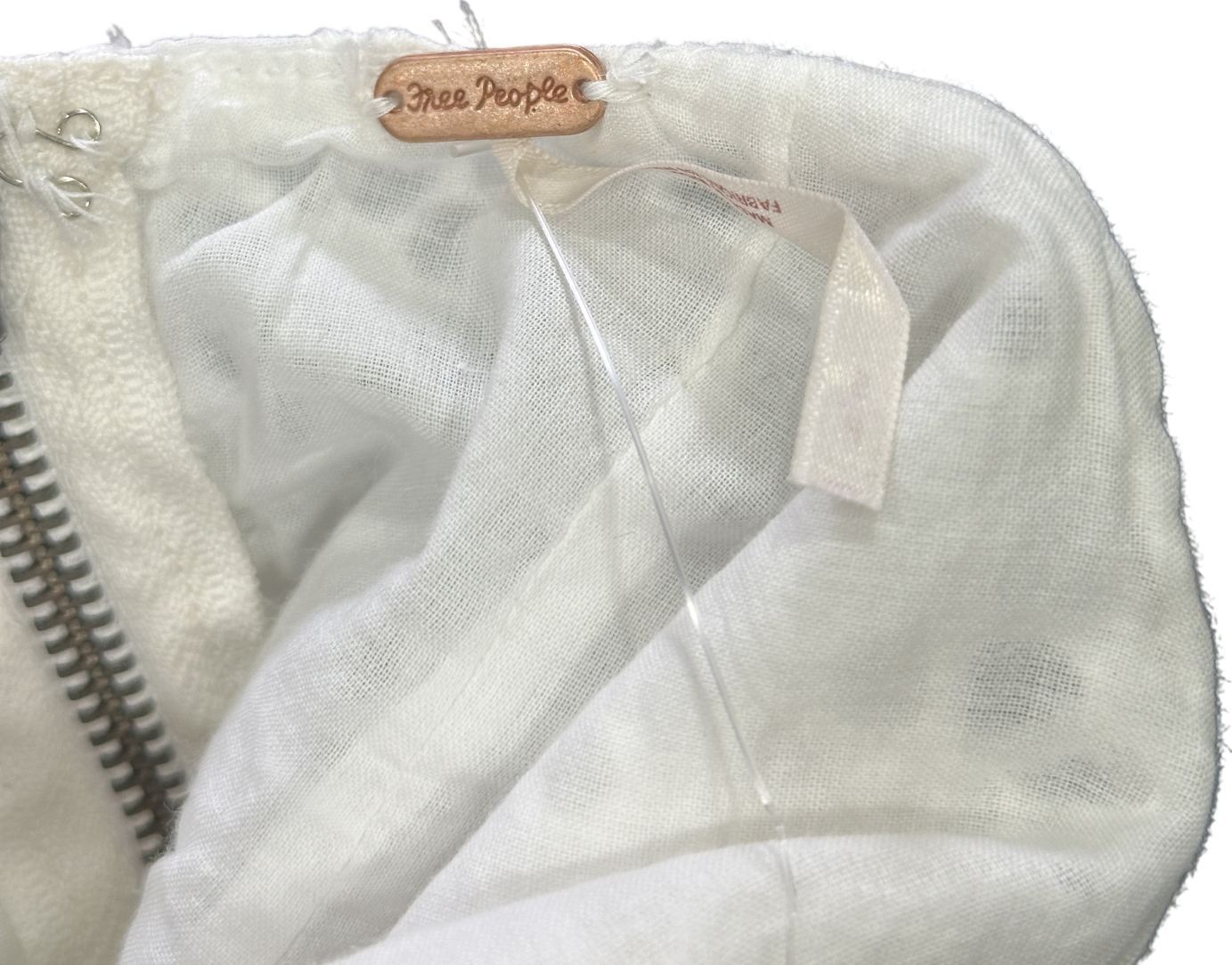 Free People White Floral Broderie Anglaise Halter-neck Mini Dress UK S