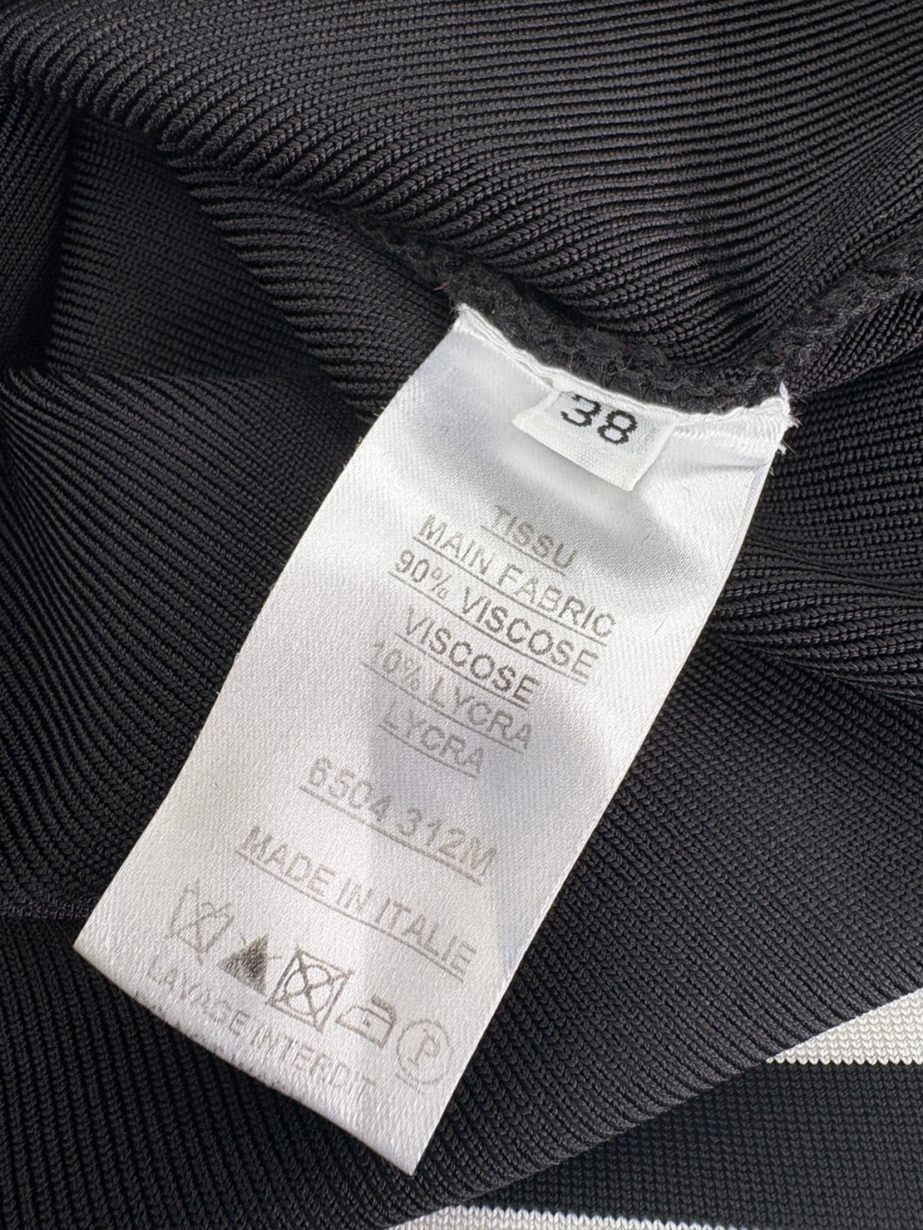 Balmain Black Square Neck Stripe Mini Dress UK 10