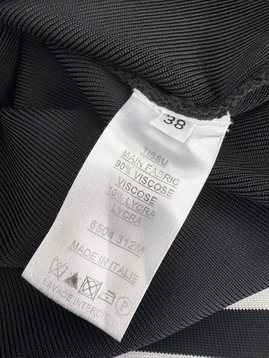 Balmain Black Square Neck Stripe Mini Dress UK 10