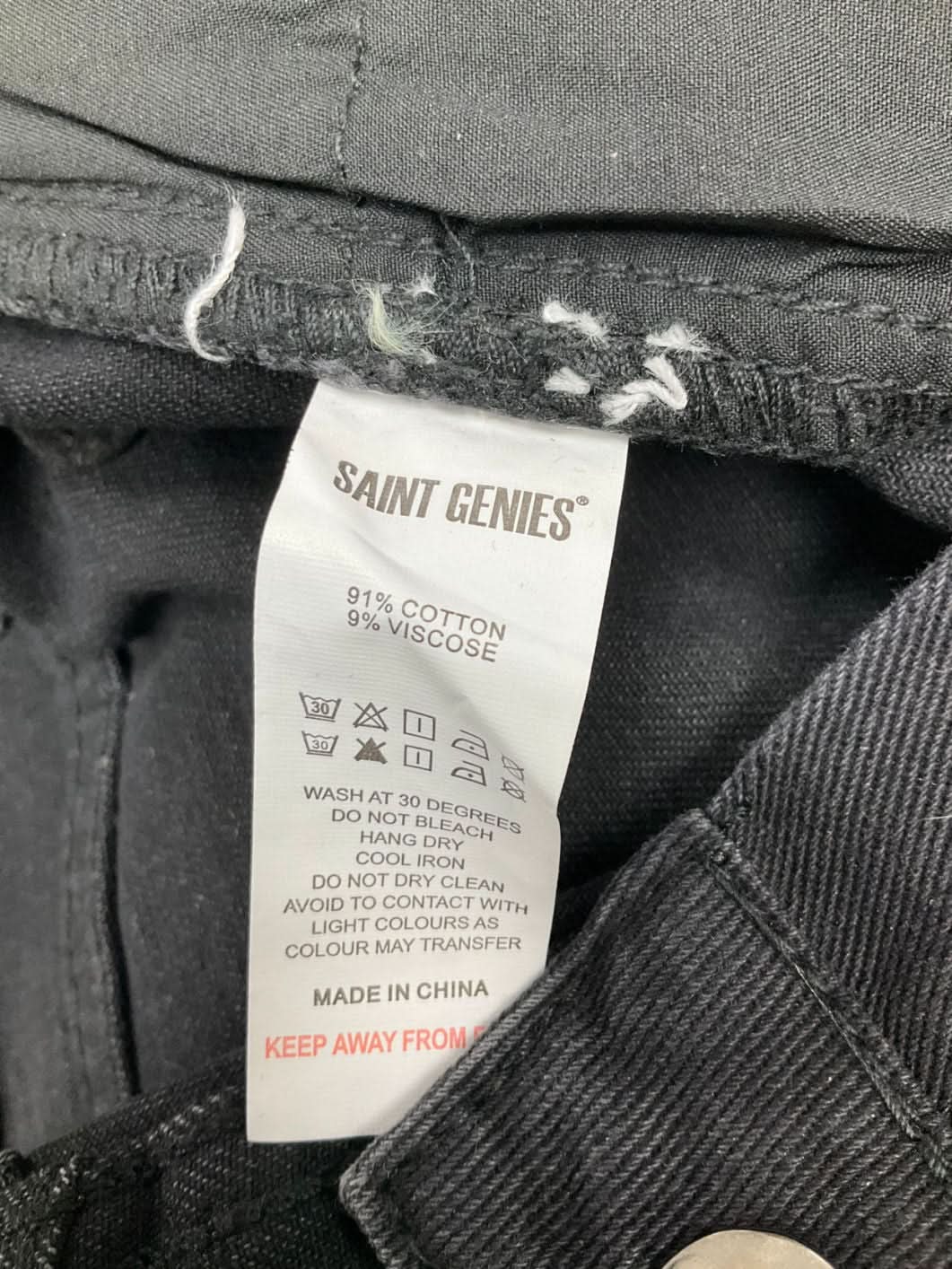 Rela Rela Black Loose Fit Rhinestone Jeans UK XL