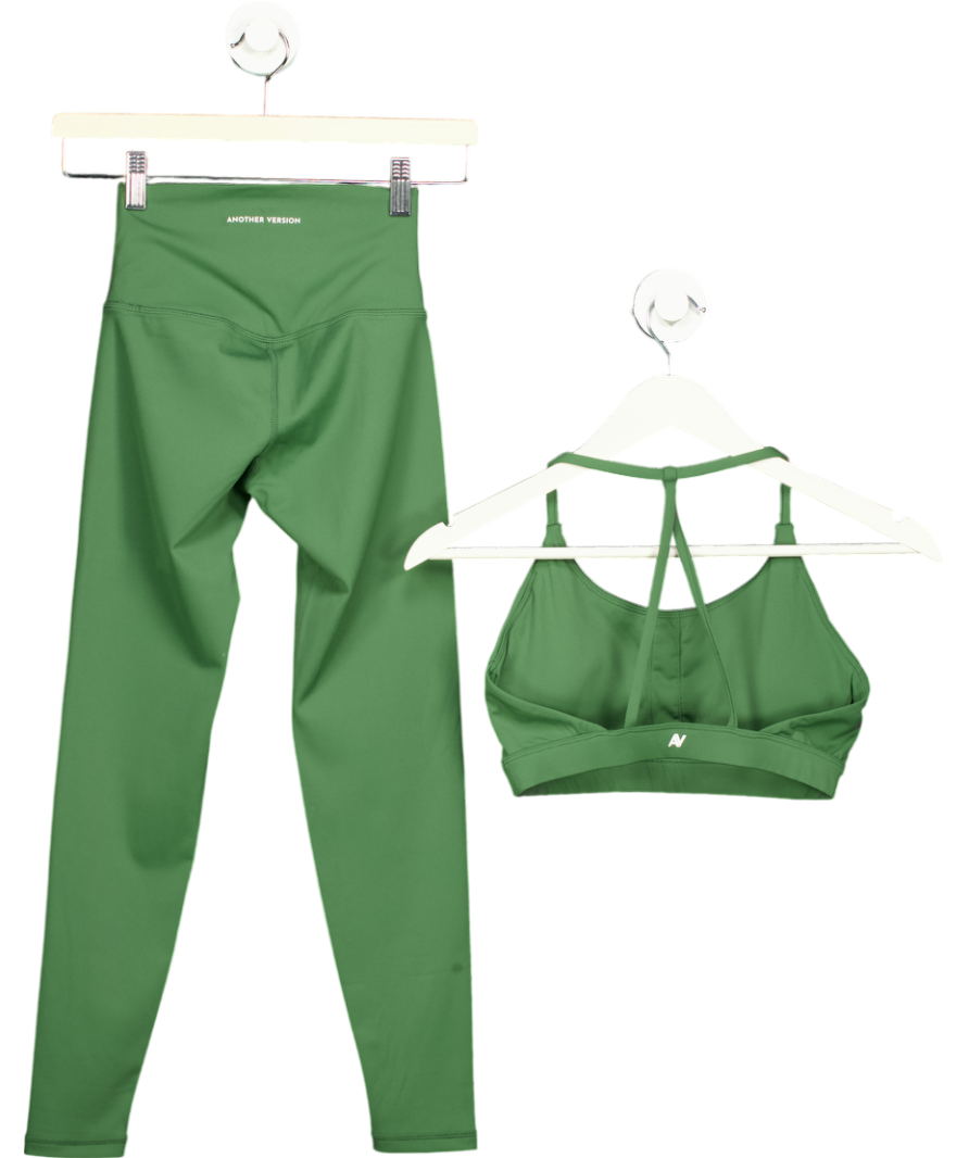 Another Version Green Second Skin Crop Top And Leggings Set UK S
