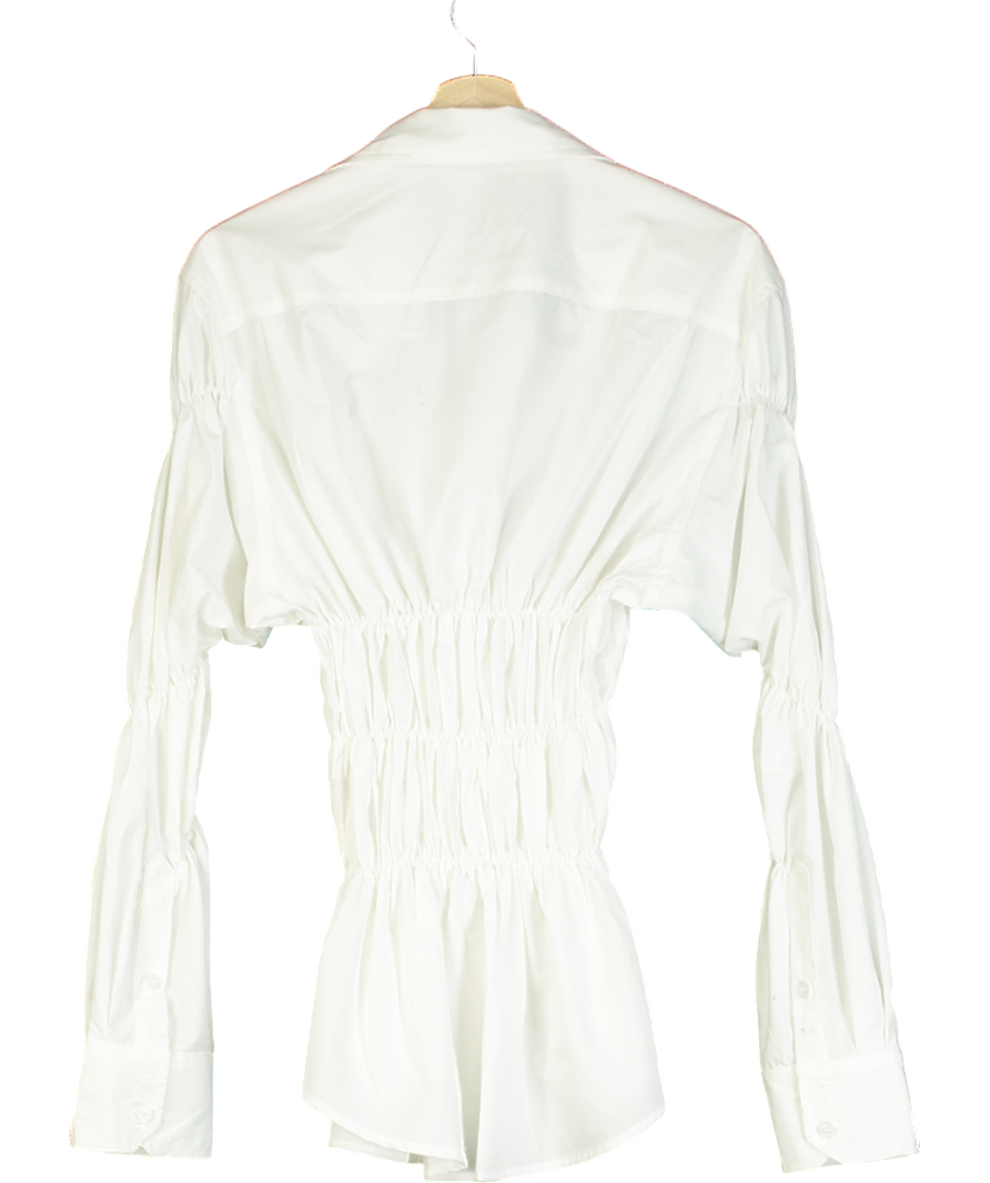 scarlett & sam White Scrunched Shirt UK XS