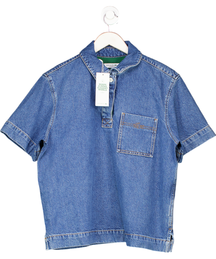 Lacoste Blue Denim Polo Shirt UK 10