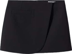 MANGO Black Wrap Mini Skirt UK 12