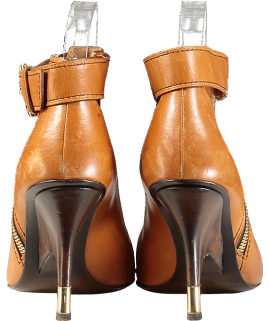 Giuseppe Zanotti Tan Vincini Leather Buckle Detail Ankle Length Boots UK 4 EU 37 👠