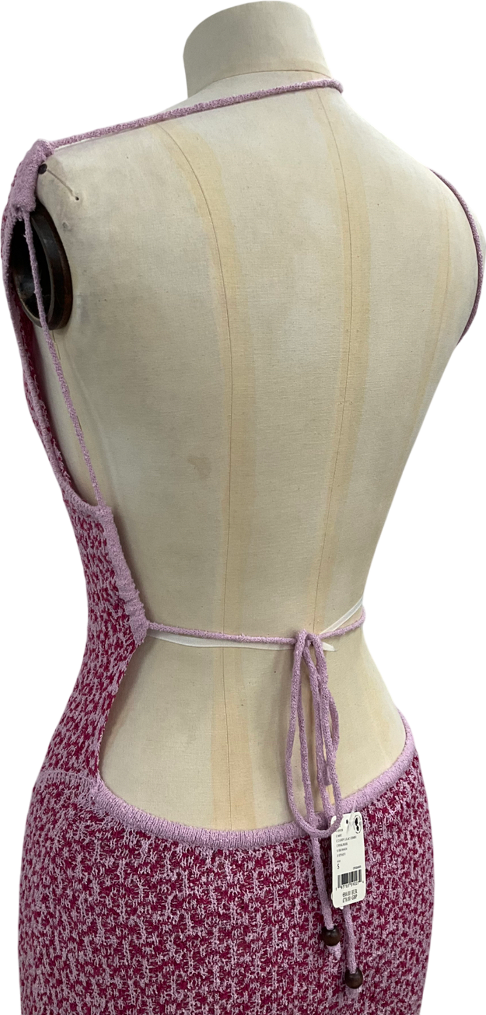 Free People Pink Mindy Backless Midi UK S