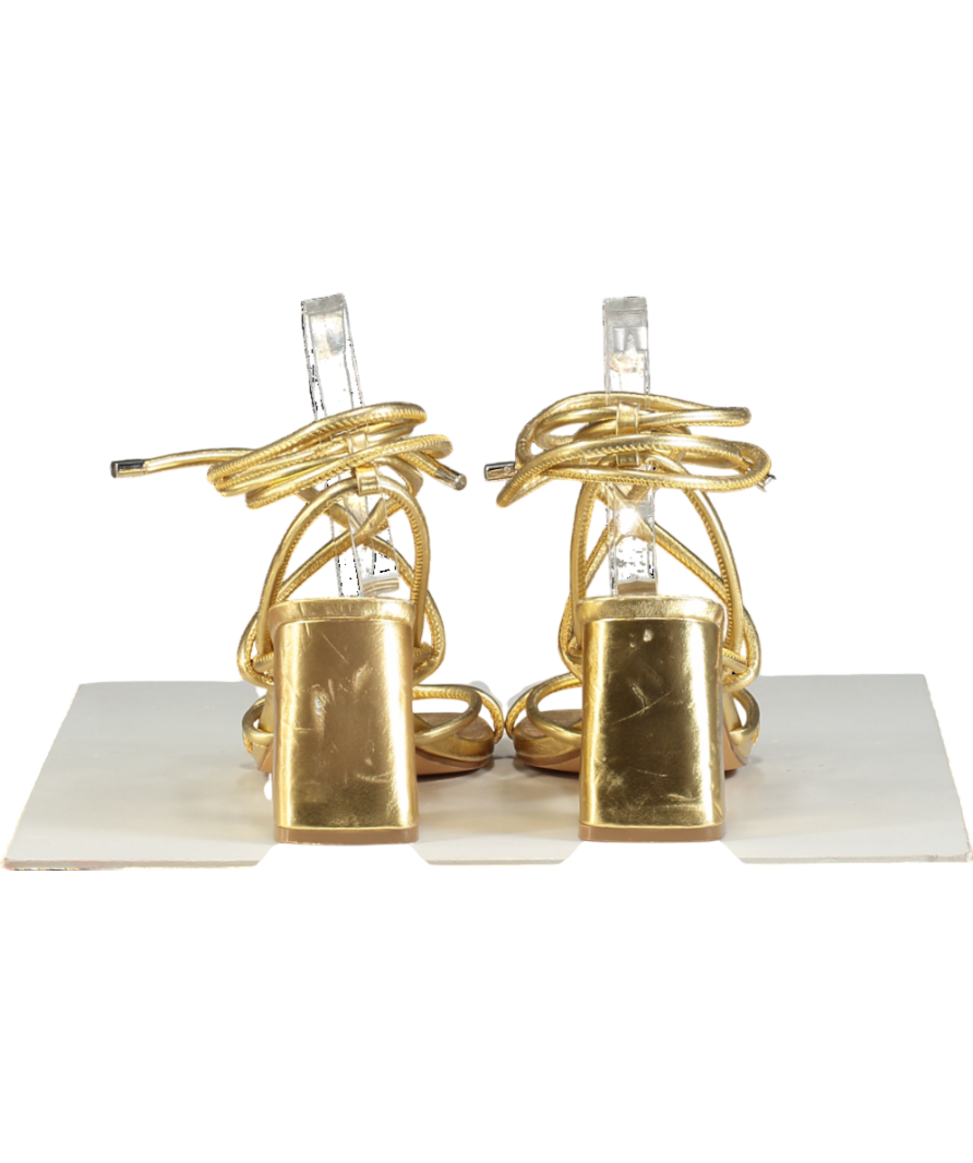 Ego Block Metallic Strappy Lace Up Heels UK 6 EU 39 👠