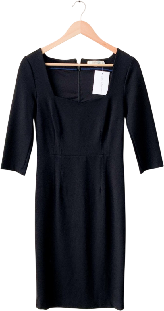 BODEN Black Fitted Sweetheart Neck Pencil Dress UK 8