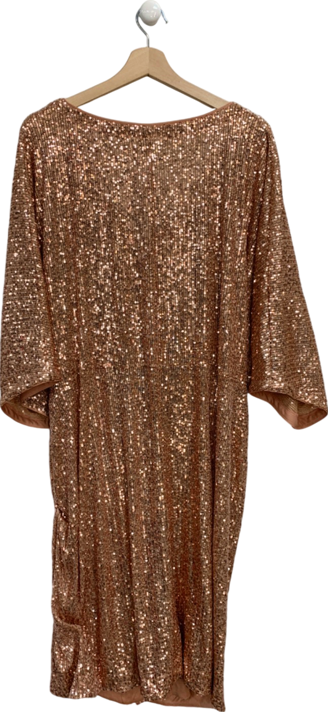 Joanna Hope Rose Gold Sequin Dress UK 26