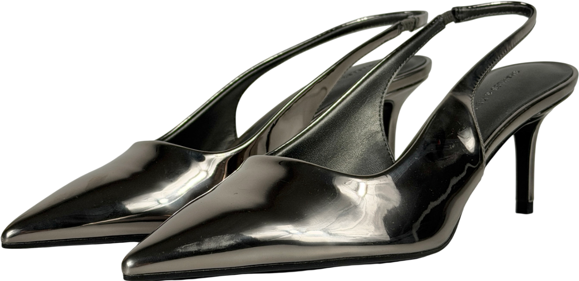Charles & Keith Metallic Kaia Pointed Slingback Pumps UK 6 EU 39 👠