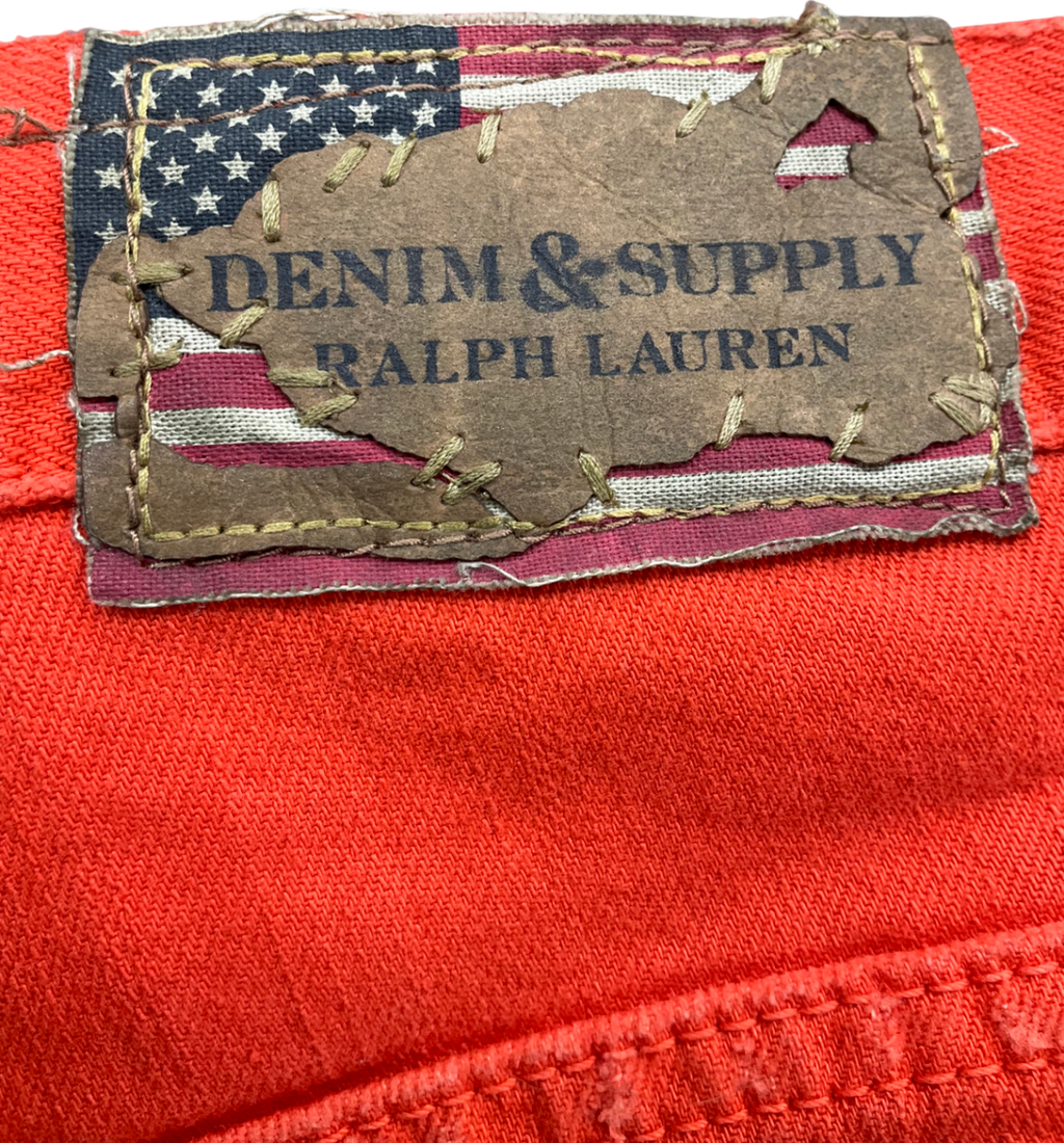 Ralph Lauren Orange Vintage Denim Shorts W28