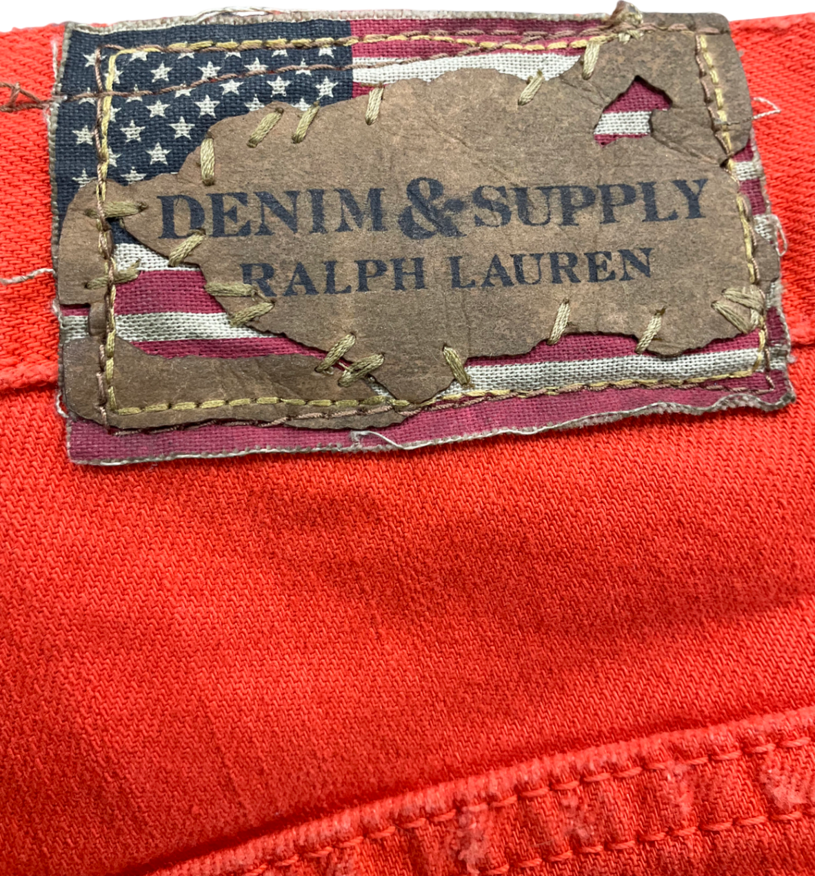 Ralph Lauren Orange Vintage Denim Shorts W28