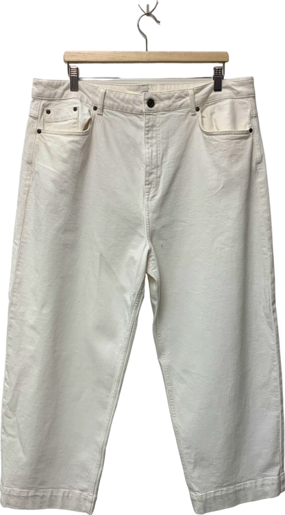 John Lewis White Cropped Trousers UK 18