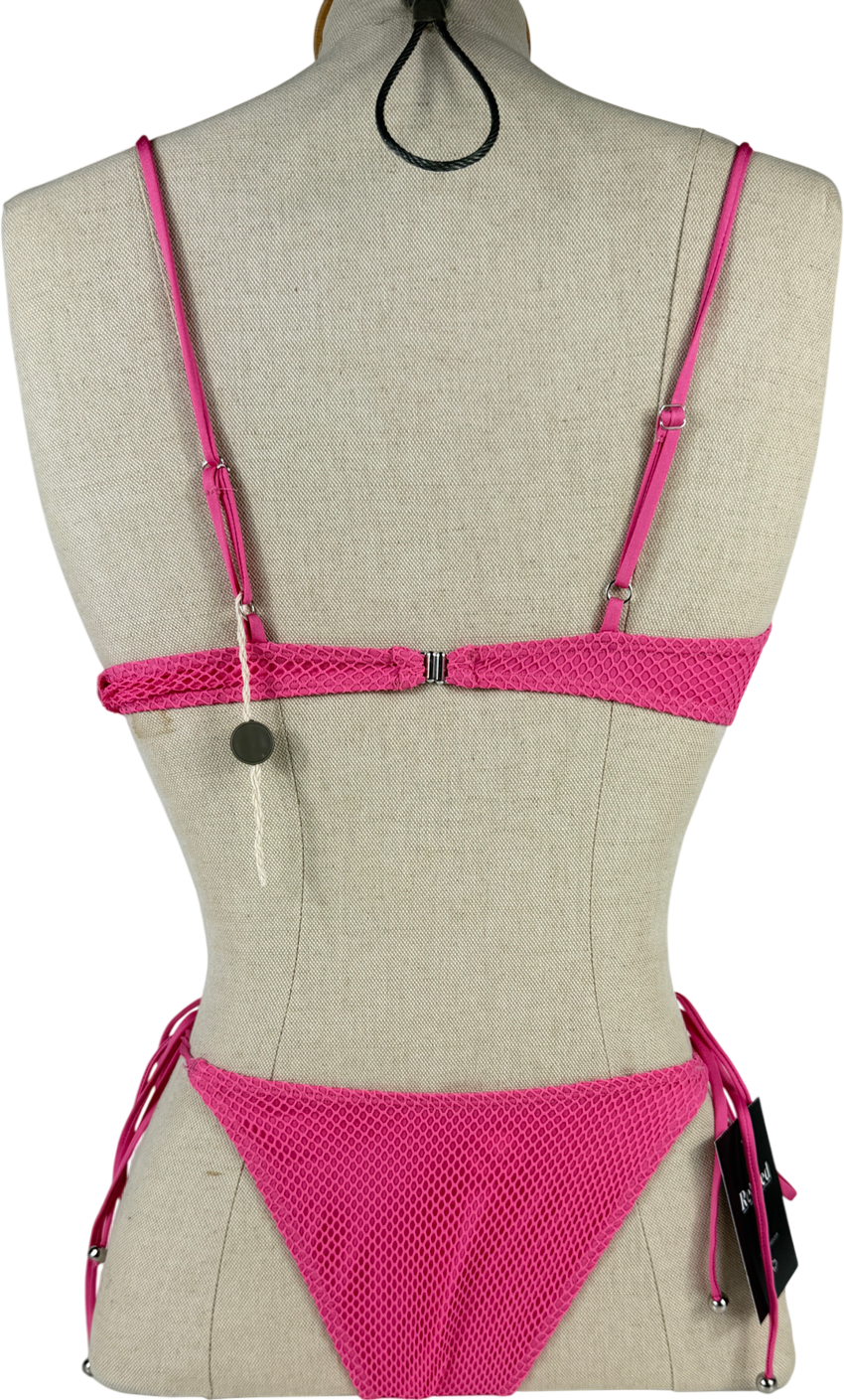 LESLIE AMON Pink Filippa Embellished Bikini UK XS/S