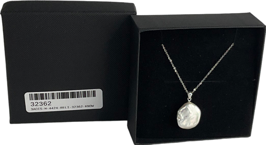 925 Sterling Silver necklace with Natural pearl pendant