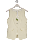 LILYSILK Cream Sleeveless Button Up Silk Vest UK 8