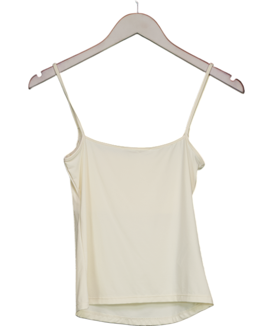 MANGO Cream Stretch Jersey Cami Top UK XS