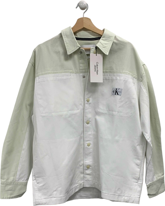 Calvin Klein Jeans Icicle/Bright White Relaxed Fit Denim Shirt UK M