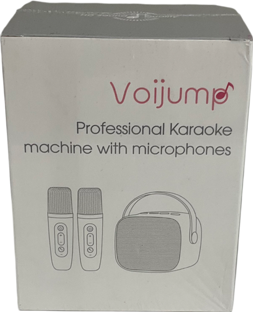 Voijump Cream Professional Karaoke Machine With Microphones One Size