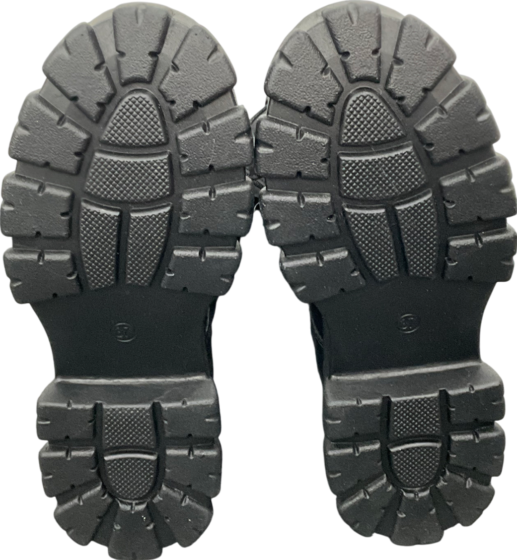 Black Chunky Sole Lace Up Knee High Boots UK 4 EU 37 👠