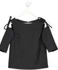 Black Osman Yousefzada Collective Draped Tie Sleeve Blouse UK 8