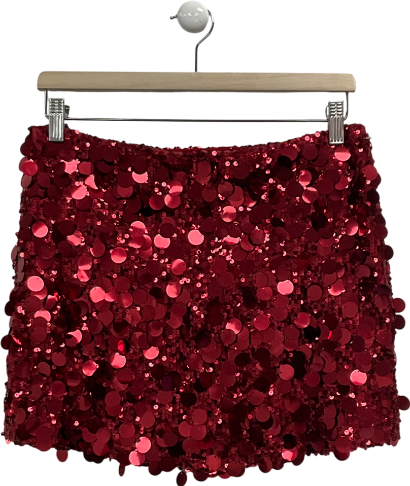 White Fox Red Stepping Out In Style Sequin Mini Skirt UK L