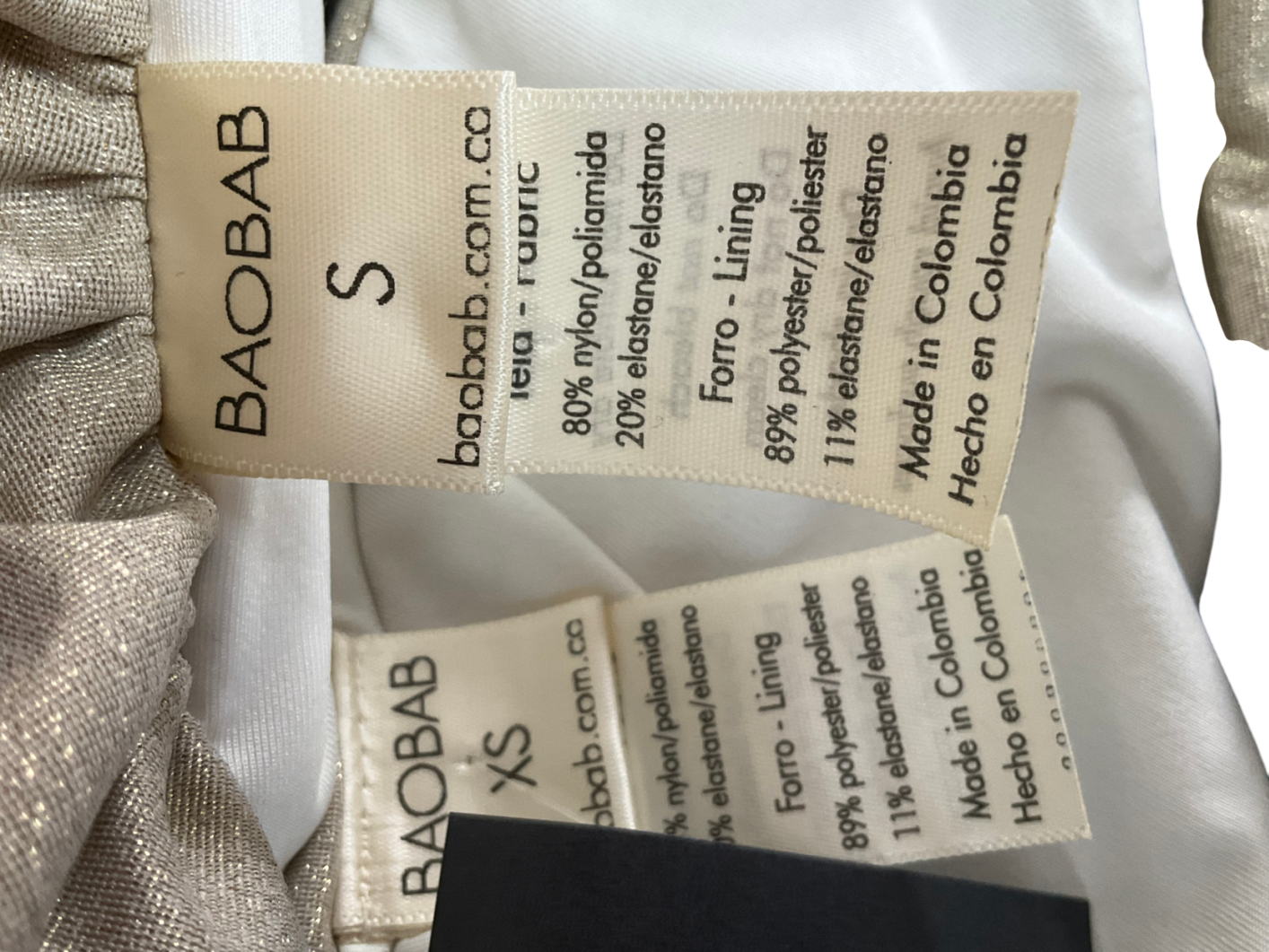 Baobab Metallic Bikini Set UK XS/S