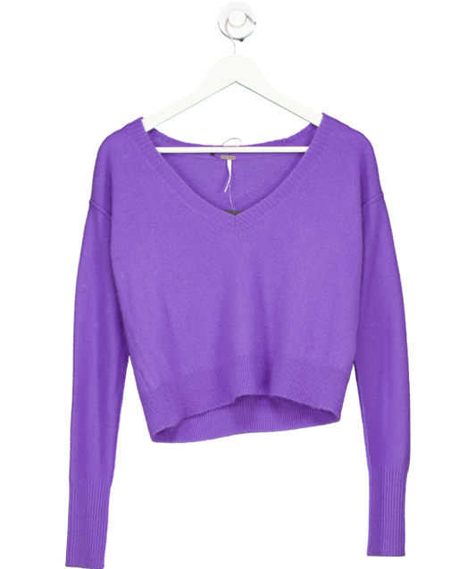 Free People Purple Stellar Pullover Sweater 100% Cashmere UK S