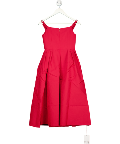 Self-Portrait Bow-embellished Midi Dress In Red UK 4