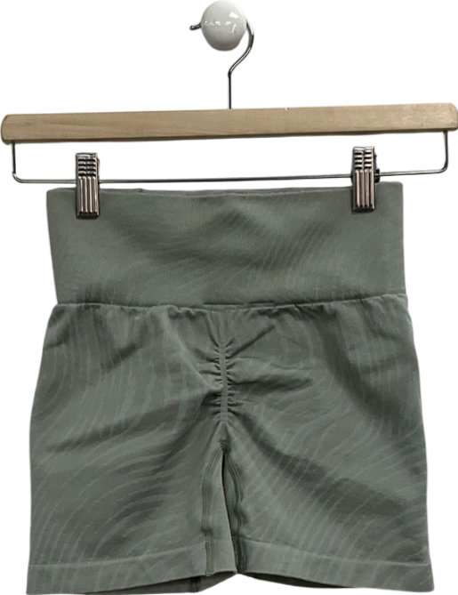 Bo + Tee Green High Waisted Ruched Shorts UK S