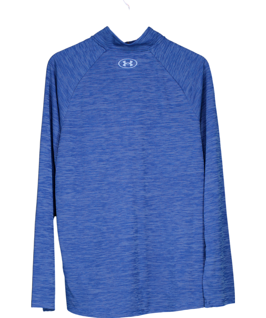 Under Armour Blue Tech Textured Half Zip Tee UK M