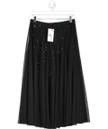 ELEVEN LOVES Black Sequin Detail Tulle Maxi Skirt UK S/M