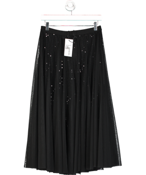 ELEVEN LOVES Black Sequin Detail Tulle Maxi Skirt UK S/M