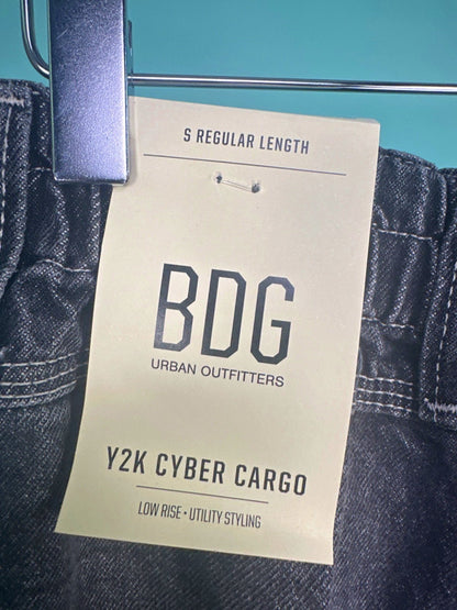 BDG Black Y2K Cyber Cargo Jeans Small
