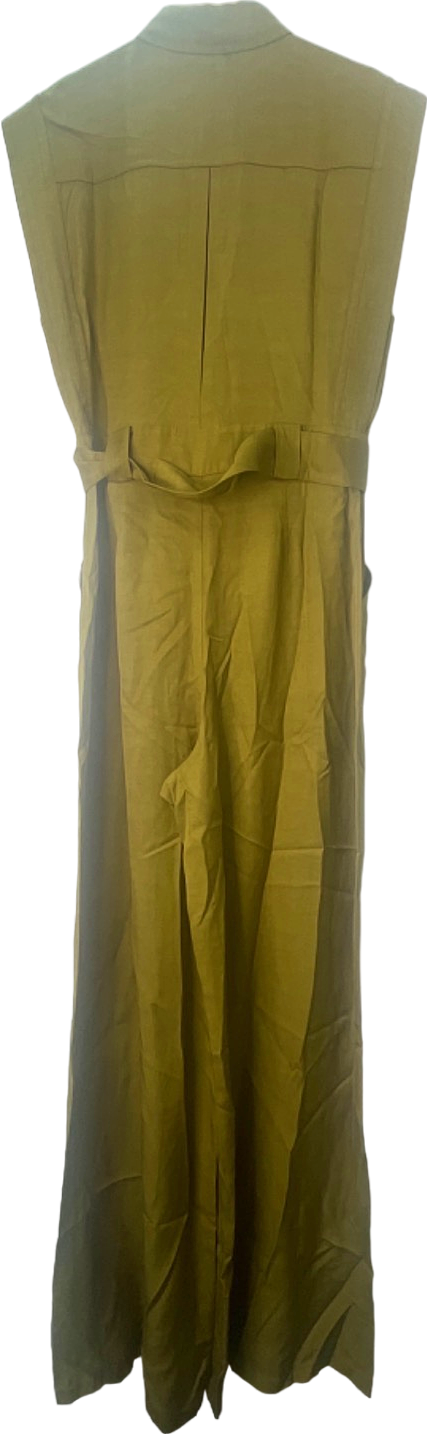 Karen Millen Khaki Sleeveless Belted Jumpsuit UK 12