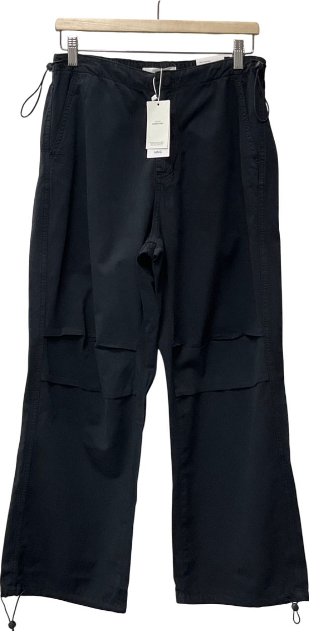 MANGO Black Parachute Pants UK L