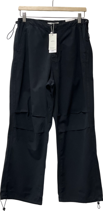 MANGO Black Parachute Pants UK L